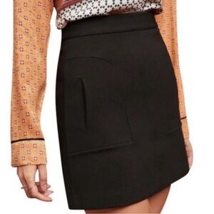 Black Anthropologie Maeve Women’s Stretch Pocket Mini A-Line Skirt size 6
